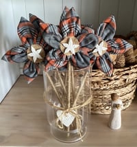 Image 1 of Memory Flowers custom created from a clients loved ones stunning flannel dress shirt