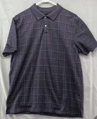 Image 1 of Van Heusen Short Sleeve Purple Collar Knit Polo Size M Mens Casual Wear10204