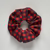 Image 1 of Red & Black Checked Scrunchie