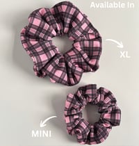 Image 2 of Pink & Black Plaid Scrunchie