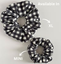 Image 2 of Black & White Checked Scrunchie