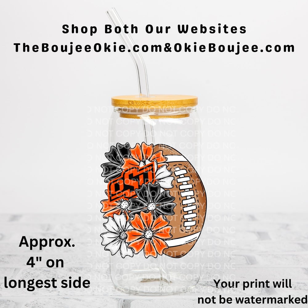 Image of Oklahoma State Cowboys OSU Football Uv Dtf Wrap or Choice of 2 Decals