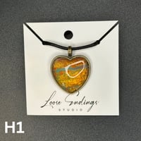 Image 1 of Painted Heart Cabochon Pendants