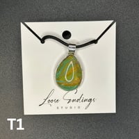 Image 1 of Painted Teardrop Cabochon Pendants