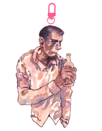 Bar Guy ( No I'm not a human ) Keychain PREORDER