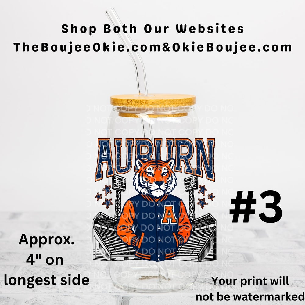Image of Auburn Tigers Football Uv Dtf Decals Choice of 3 OD1