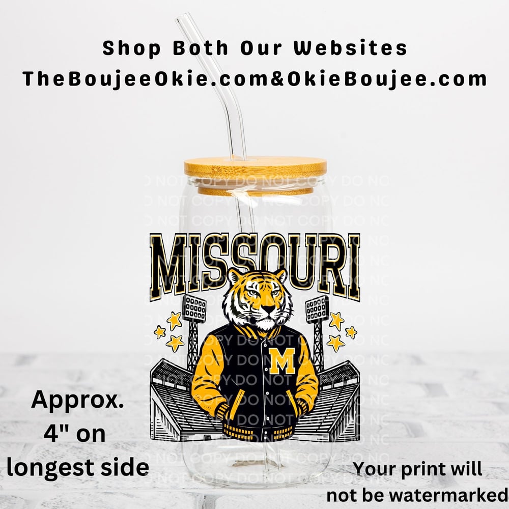 Image of Missouri Tigers Mizzou Football Letterman Uv Dtf Decal    D2100