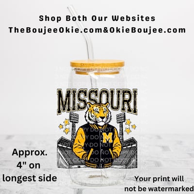 Image of Missouri Tigers Mizzou Football Letterman Uv Dtf Decal    D2100