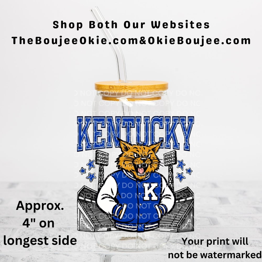 Image of Kentucky Wildcats Football Uv Dtf Decals Choice of 2             OD1