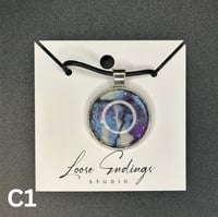 Image 1 of Painted Circle Cabochon Pendants