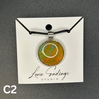 Image 2 of Painted Circle Cabochon Pendants