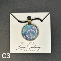 Image 3 of Painted Circle Cabochon Pendants