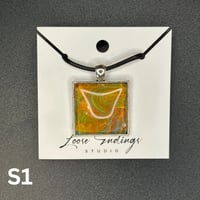 Image 1 of Painted Square Cabochon Pendants
