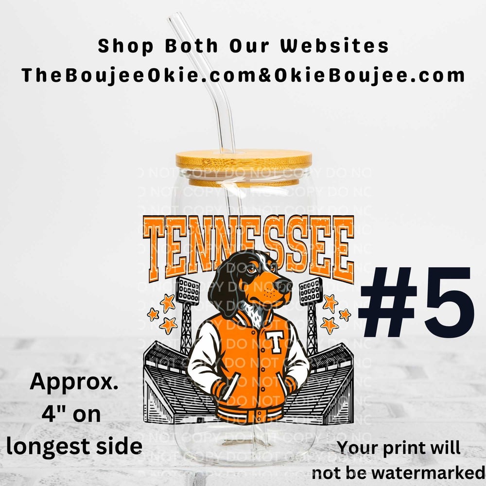 Image of Tennessee Vols Football Uv Dtf Decals Choice of 5   OD1