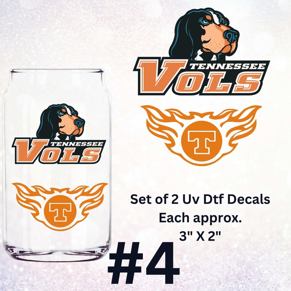Image of Tennessee Vols Football Uv Dtf Decals Choice of 5   OD1
