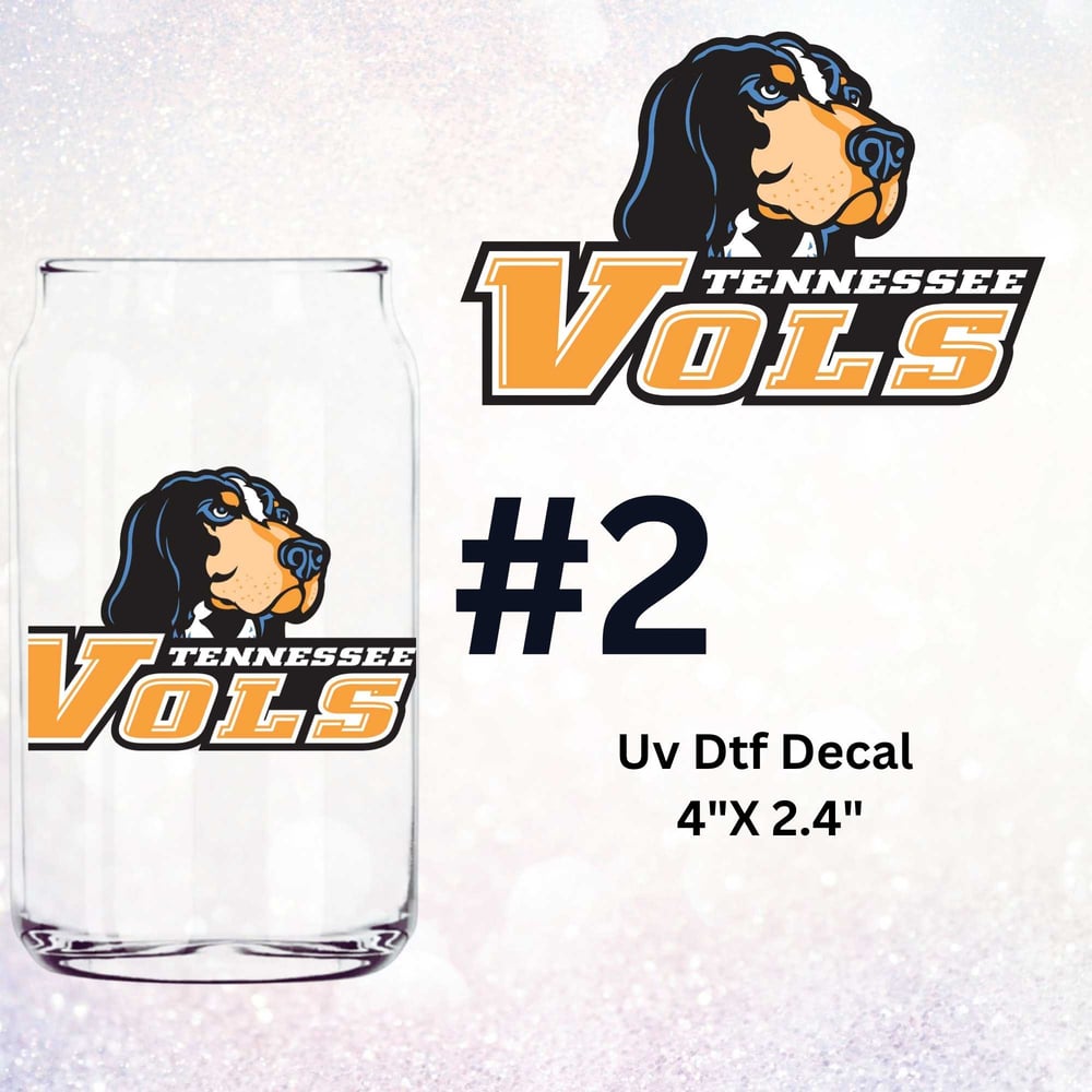 Image of Tennessee Vols Football Uv Dtf Decals Choice of 5   OD1
