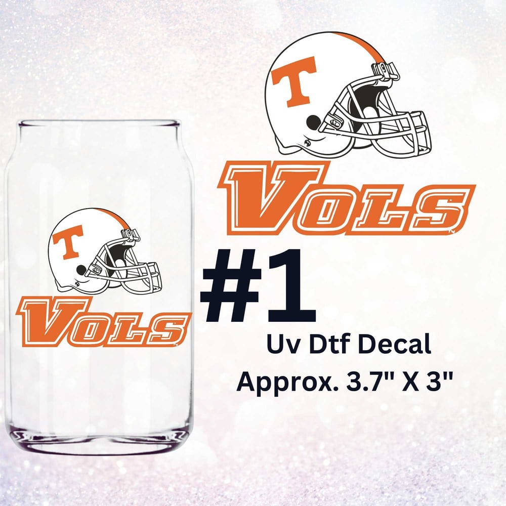 Image of Tennessee Vols Football Uv Dtf Decals Choice of 5   OD1