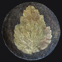 Image 5 of Large Paper Mache Wall Plate with Golden Leaf | Handmade Rustic Wall Art