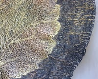 Image 6 of Large Paper Mache Wall Plate with Golden Leaf | Handmade Rustic Wall Art