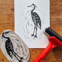 Image 5 of Heron Lino Print