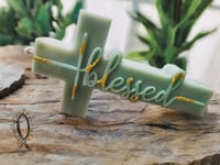 Image 3 of BLESSED Cross Candle (Large)
