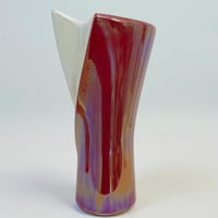 Image 2 of XXL Vase Verceram en céramique d’art, années 50/60, émail rouge bordeaux irisé