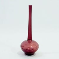 Image 1 of Vase soliflore allemand Lauscha Thuringe Glaskunst RDA verre fin prune vintage 1960s