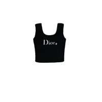 Image 1 of CANDY DIORHINESTONE BLACK TANK TOP