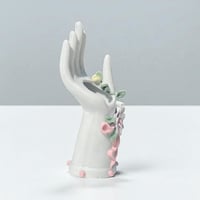 Image 3 of Vase baguier en porcelaine vintage en forme de main – soliflore porte-bijoux – années 70