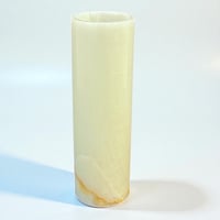 Image 1 of Vase rouleau en pierre onyx naturel vintage 1970 - Vase cylindrique 
