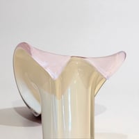 Image 7 of Vase soliflore en verre soufflé de Murano blanc - parme vintage 1970