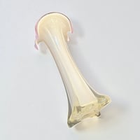 Image 9 of Vase soliflore en verre soufflé de Murano blanc - parme vintage 1970