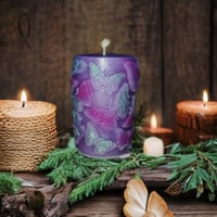 Image 4 of Butterflies Pillar Candle w/Sample