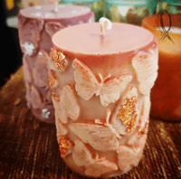 Image 3 of Butterflies Pillar Candle w/Sample