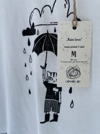 Image 2 of Rain Lover - Kézzel nyomott crop shirt / Handprinted