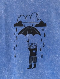 Image 3 of Rain Lover - Kézzel nyomott crop shirt / Kék / Handprinted / 