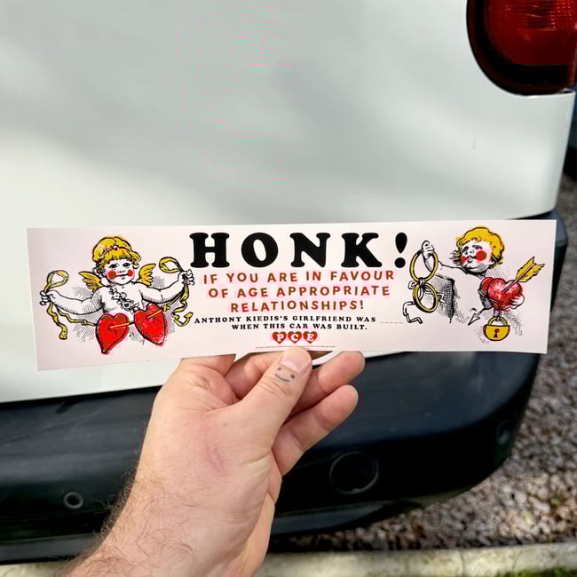 AGE APPROPRIATE RELATIONSHIPS! BUMPER STICKER - Drew Millward