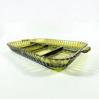 Image 6 of Plateau ancien en verre vert à compartiments – Indiana Glass Company (USA), 1960 ✨