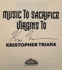 Image 2 of Music to Sacrifice Virgins To - Signed PAPERBACK