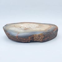 Image 6 of Vide-poche en tranche d'agate cristal bleu vintage 1960 cendrier 