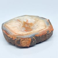 Image 4 of Vide-poche en tranche d'agate cristal bleu vintage 1960 cendrier 