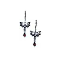 Image 1 of Carmilla earrings w/ garnet in sterling silver or gold