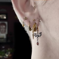Image 2 of Carmilla earrings w/ garnet in sterling silver or gold