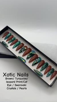 Image 1 of Brown / Turquoise/ leopard 