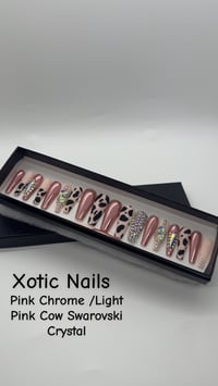Image 1 of Light Pink/Pink Chrome /Cow Print