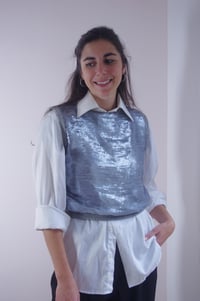 Image 5 of MIETTE --- Pull sans manches argenté