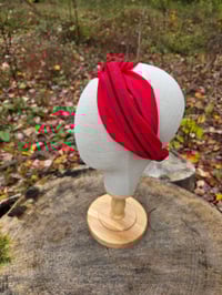Image 1 of Pure Wool Twist Headband in Red Striped