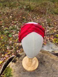 Image 2 of Pure Wool Twist Headband in Red Striped