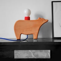 Image 1 of Ours - rouge foncé et bleu vif