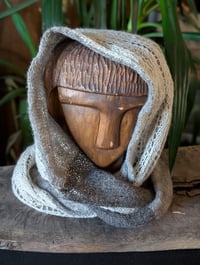 Image 2 of Circular Scarf Grey and Cream